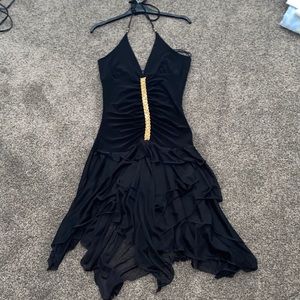 Black longer tight fitted dress